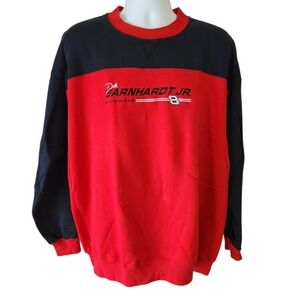 Dale Earnhardt Jr Budweiser #8 NASCAR Sweatshirt Mens XL Red Black Embroidered